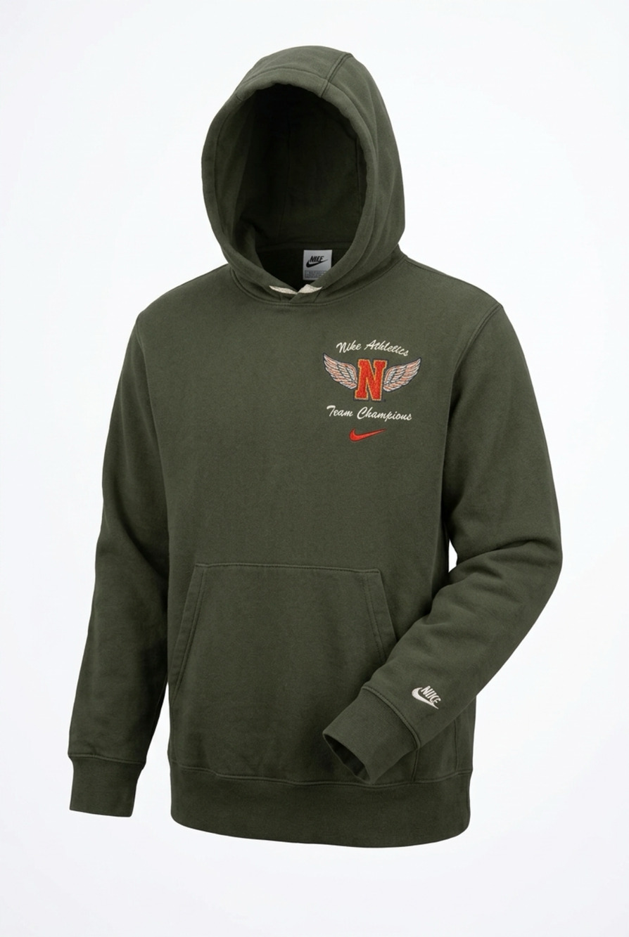 Nike Sportswear Club Fleece Swoosh High Hoodie Size S Green